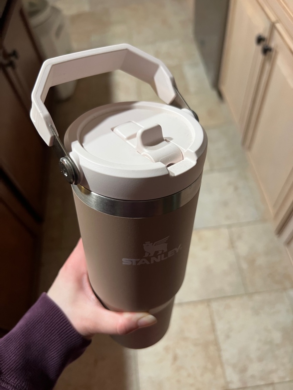 Stanley Travel Tumbler in Taupe with White Lid - Picture 2 of 2